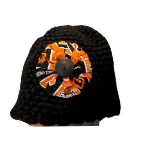 OSU Oregon State Beavers Hat Crocheted Beanie Orange & Black One Size Fits Most